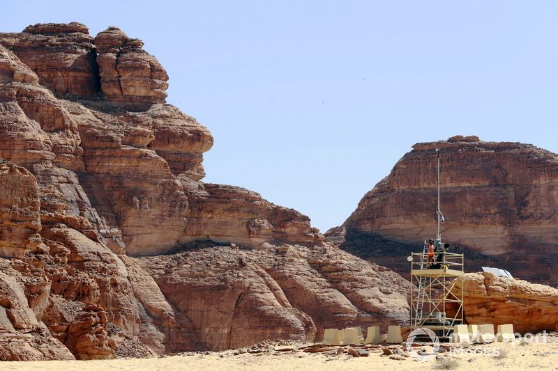 TV camera platform in the desert