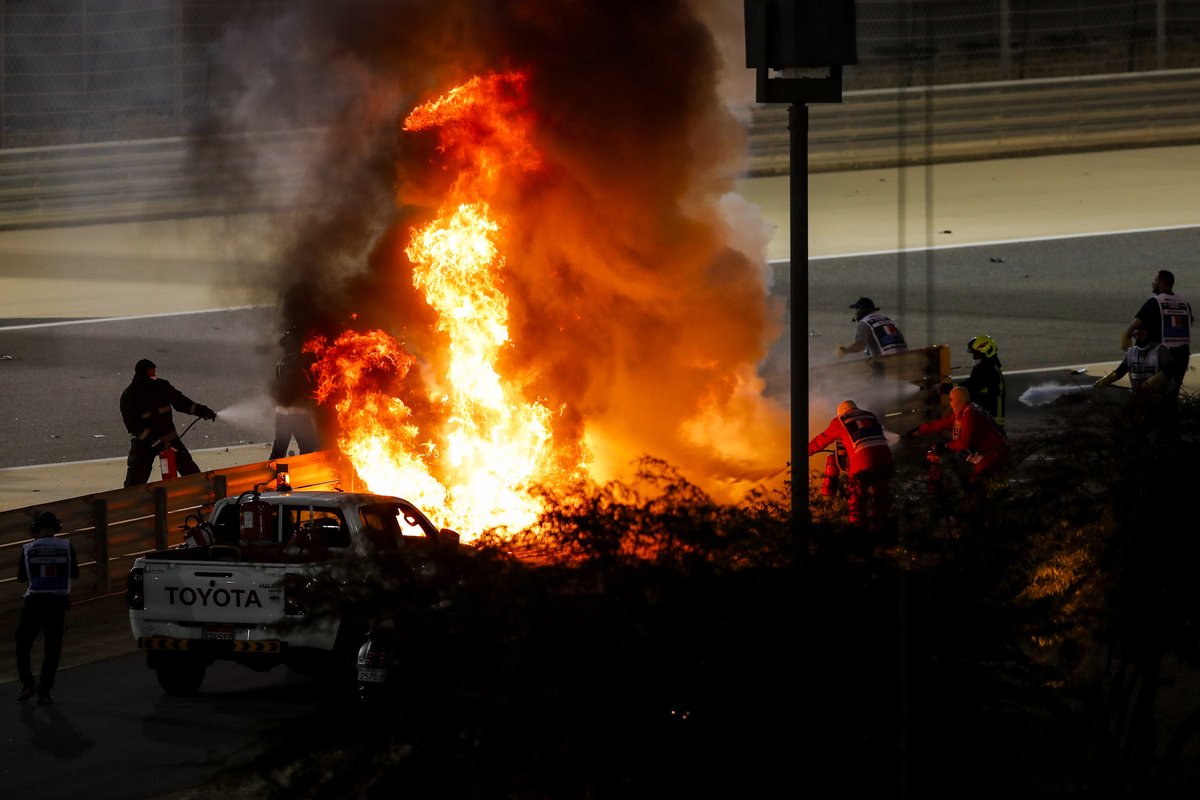 Crash van Romain Grosjean, Haas