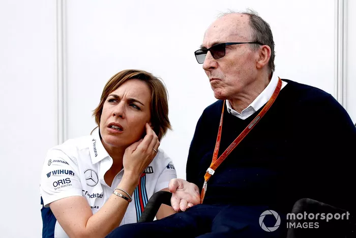 Claire Williams, Subdirectora del equipo Williams con su padre Sir Frank Williams, Director del equipo
