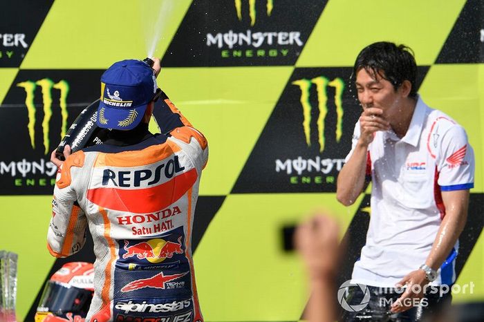 Podio: Marc Márquez, ganador de la carrera, Repsol Honda Team