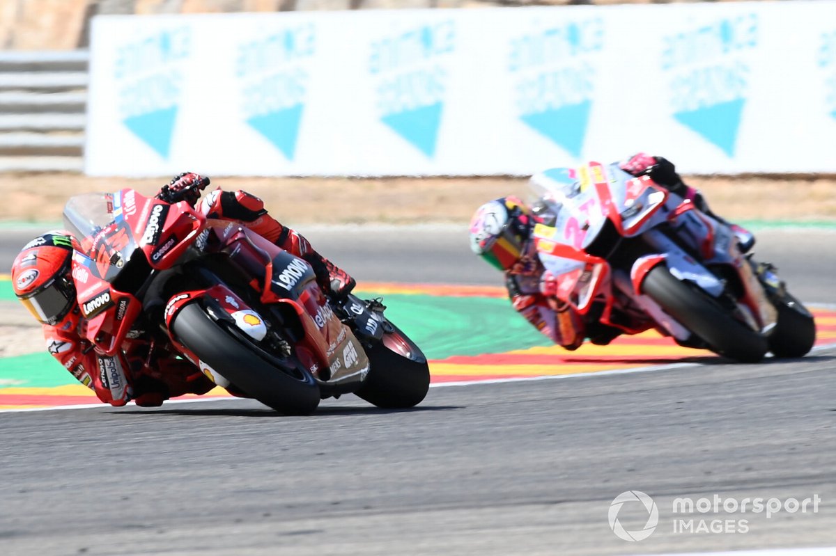 Bagnaia led Bastianini until the final lap, as Ducati plans to avoid team orders unless absolutely necessary