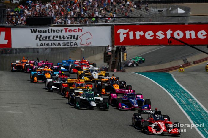 Arrancada, Will Power, Team Penske Chevrolet, Callum Ilott, Juncos Hollinger Racing Chevrolet, Alexander Rossi, Andretti Autosport Honda