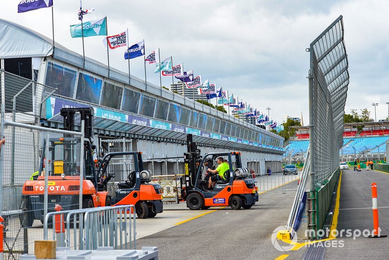 Set up in progress in the pitlane