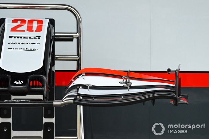 Detalle del ala delantera del Haas VF-20 de Kevin Magnussen