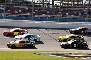  Daniel Hemric, Richard Childress Racing, Chevrolet Camaro Caterpillar and  Kurt Busch, Chip Ganassi Racing, Chevrolet Camaro Monster Energy