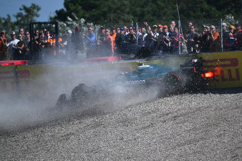Lance Stroll, crash de l'Aston Martin Racing