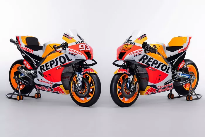 Les  RC213V du team Repsol Honda