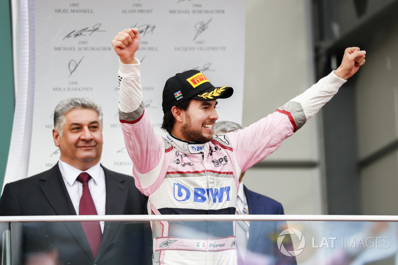 Podio: tercer lugar Sergio Perez, Force India