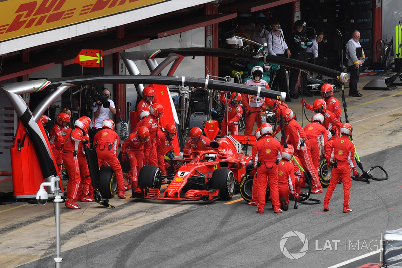 Sebastian Vettel, Ferrari SF71H pit stop