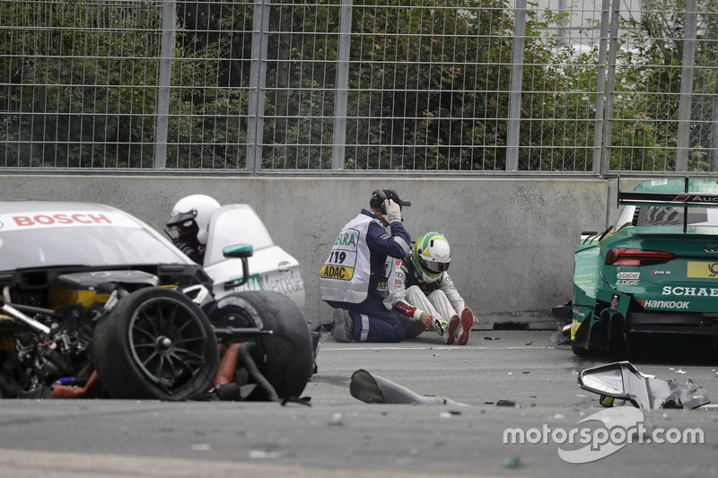 4. Mike Rockenfeller, Audi Sport Team Phoenix, Audi RS 5 DTM after the crash