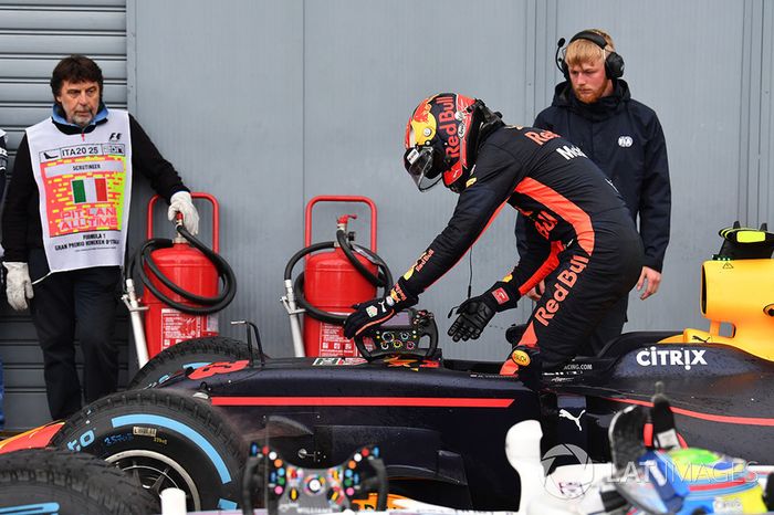 Max Verstappen, Red Bull Racing RB13 en parc ferme