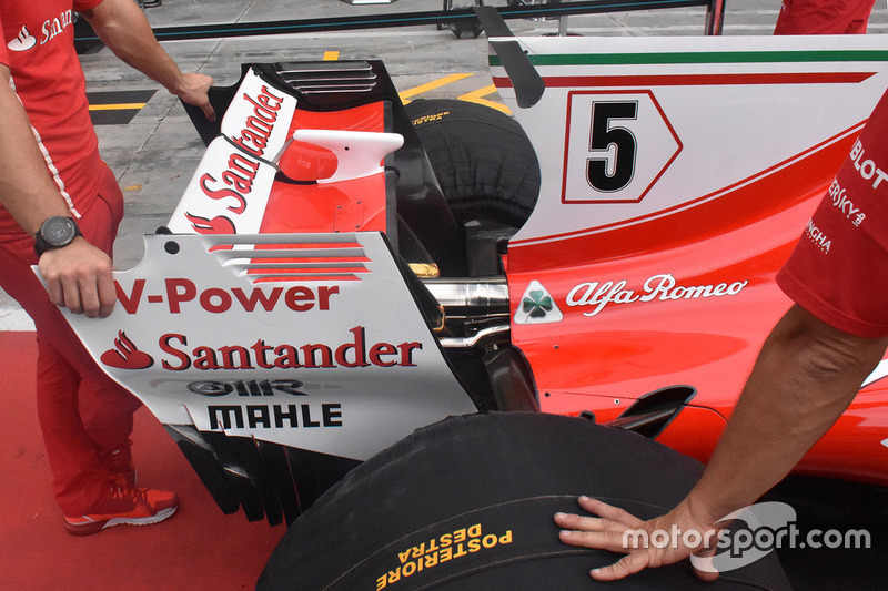 Ferrari SF70H detalle del alerón trasero