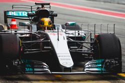 Lewis Hamilton, Mercedes F1 W08, lleva equipo de sensor