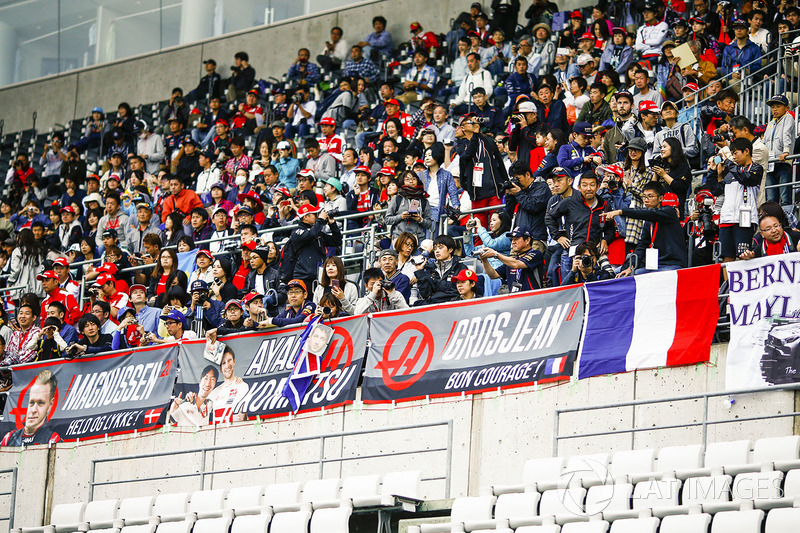 Haas F1 Team fans in the grandstand
