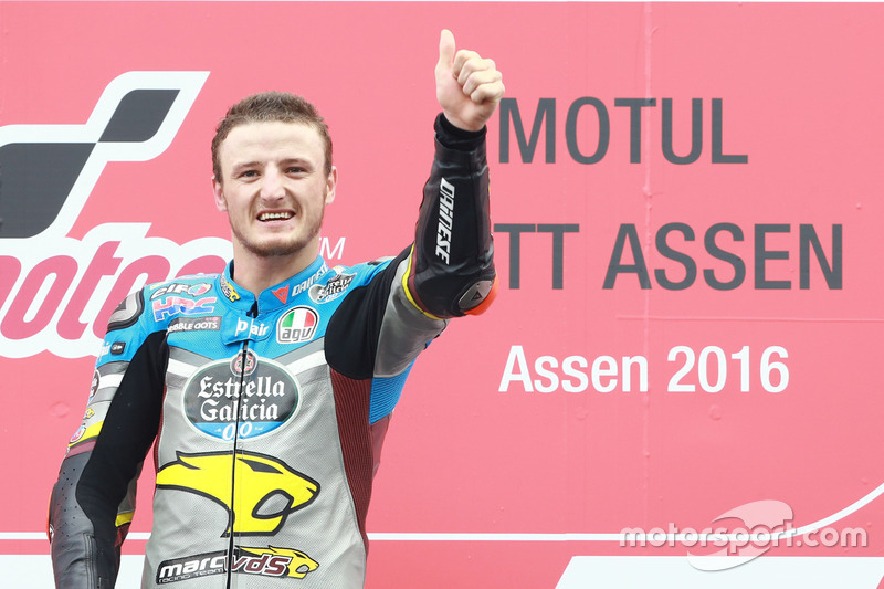 Podio: il vincitore della gara Jack Miller, Marc VDS Racing Honda