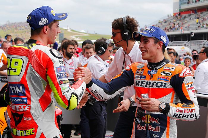 Race winner Marc Marquez, Repsol Honda Team, third place Andrea Iannone, Ducati Team