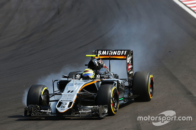 Sergio Perez, Sahara Force India F1 VJM09 locks up under braking