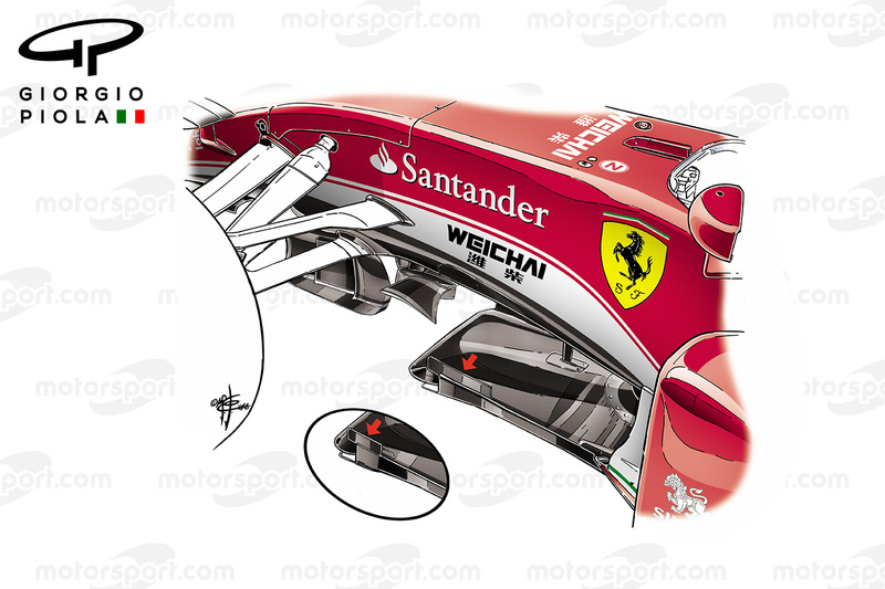 Ferrari SF16-H T-tray bat wings comparison