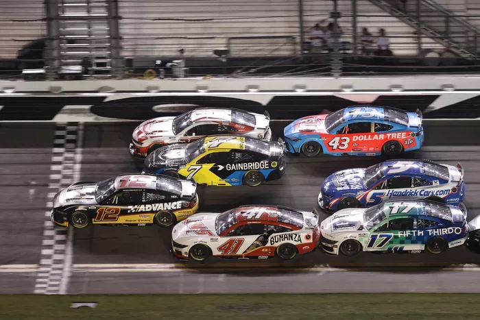 NASCAR Cup photo finish with Ryan Blaney winning