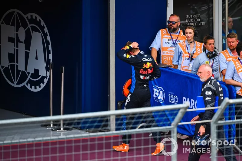 Max Verstappen, Red Bull Racing, au Parc Ferme