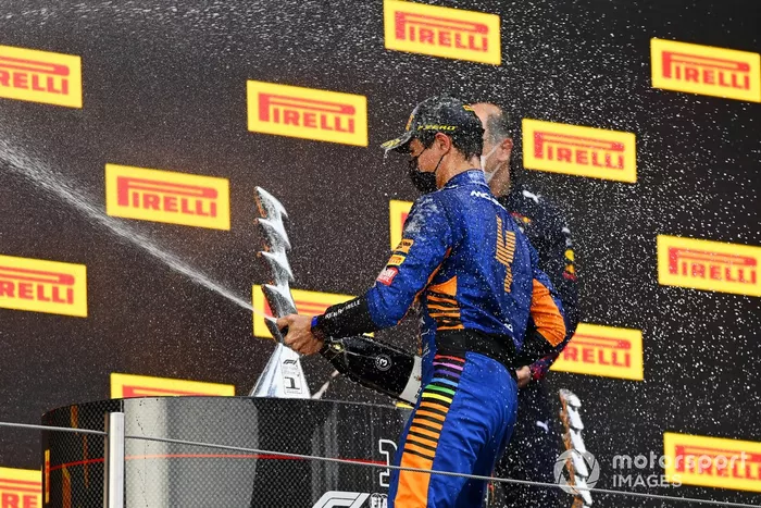 Podio: tercer lugar Lando Norris, McLaren