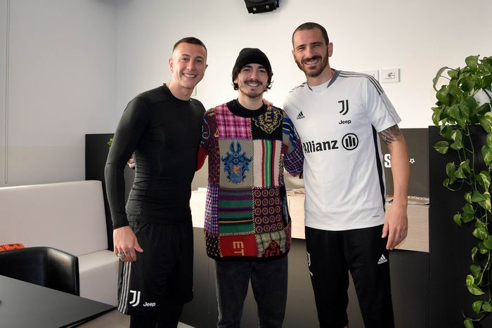 Calciatori della Juventus Federico Bernardeschi, Leonardo Bonucci incontrano Francesco Bagnaia