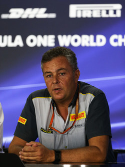 Mario Isola, directeur de la compétition de Pirelli, lors de la conférence de presse