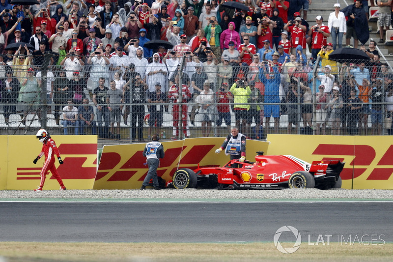 Sebastian Vettel; Ferrari SF71H tersingkir
