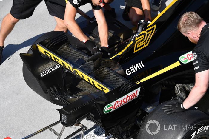 Detalle del alerón trasero del Red Bull Racing RB14