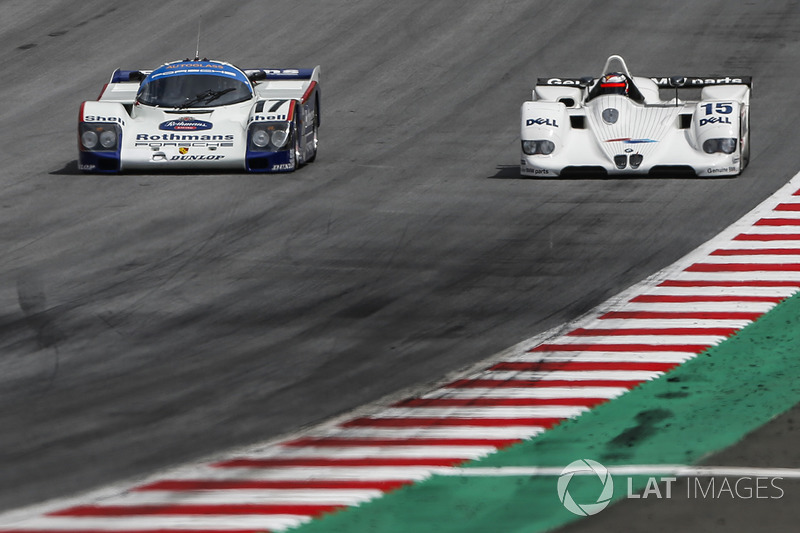 Hans-Joachim Stuck, Porsche 962C and Gerhard Berger, BMW V12 LMR at the Legends Parade