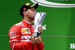 Podium: second place Sebastian Vettel, Ferrari