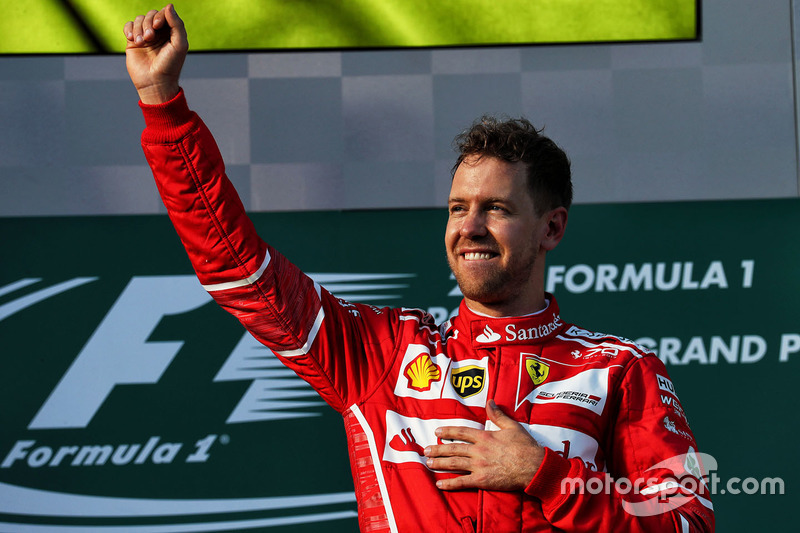 Podium: winner Sebastian Vettel, Ferrari