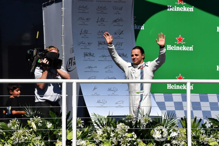 Felipe Massa, Williams celebra su última carrera brasileña en el podio