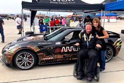 Sam Schmidt and the ARROW-modified Corvette C7 Z06 at Nellis Air Force Base, NV