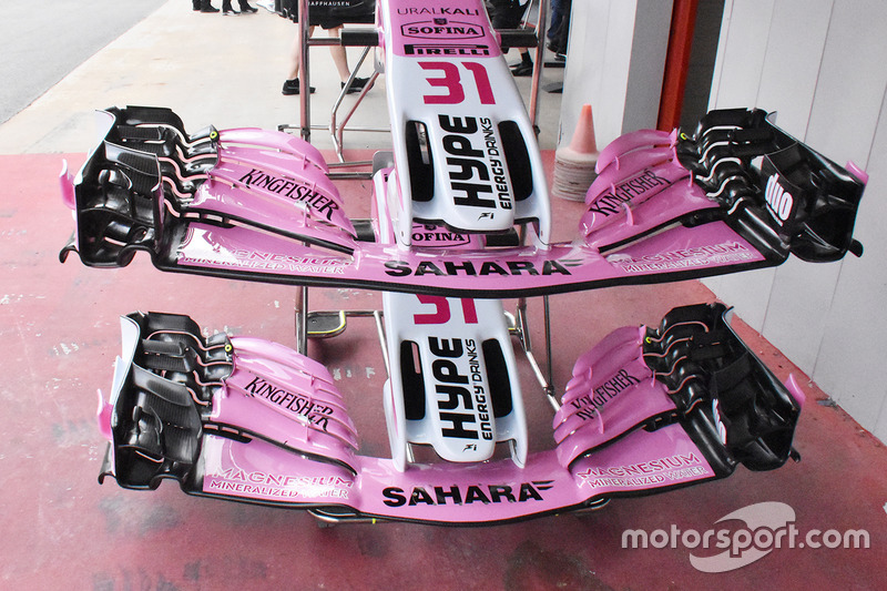 Force India VJM11 burun kısmı ve ön kanadı