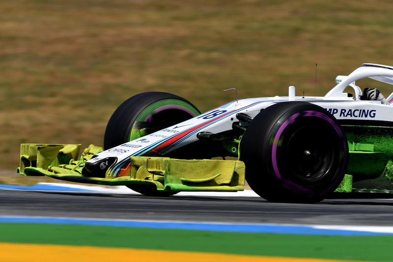 Lance Stroll, Williams FW41 con parafina en el alerón delantero