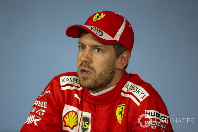 Sebastian Vettel, Ferrari, en rueda de prensa