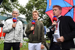 Damon Hill, Sky TV, Nico Rosberg, ambassadeur de Mercedes et Simon Lazenby, Sky TV