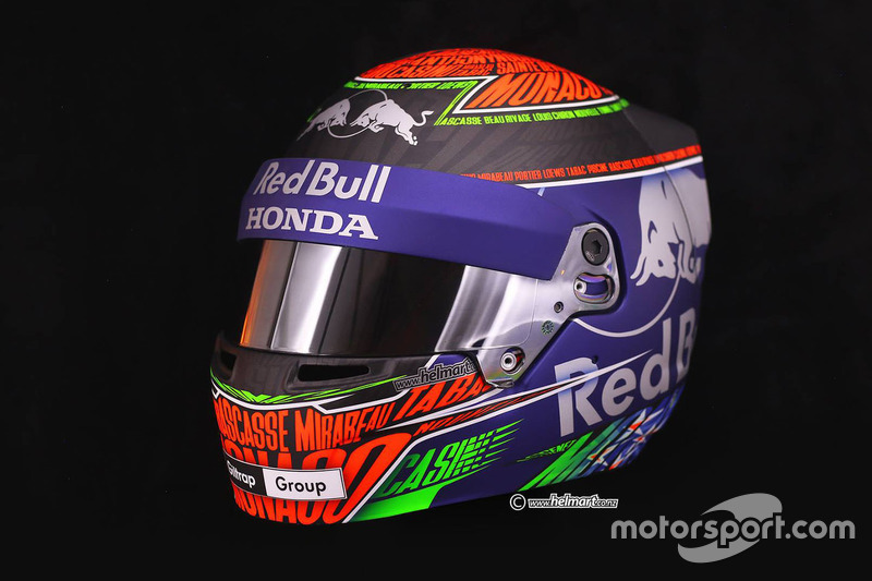 Il casco di Brendon Hartley, Toro Rosso per il GP di Monaco