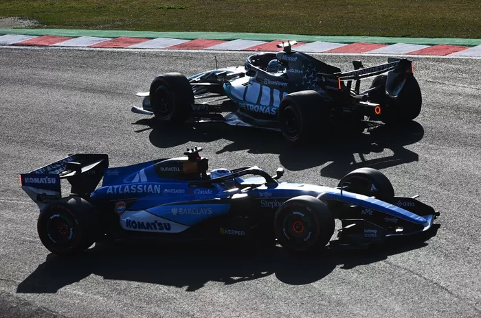 George Russell, Mercedes; Alexander Albon, Williams