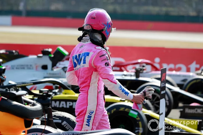 Lance Stroll, Racing Point, en Parc Ferme