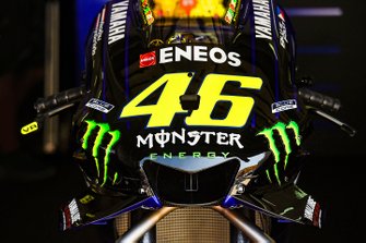 Dettaglio della moto di Valentino Rossi, Yamaha Factory Racing
