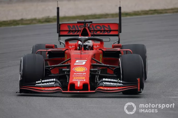 Sebastian Vettel, Ferrari SF90, con sensores aerodinámicos