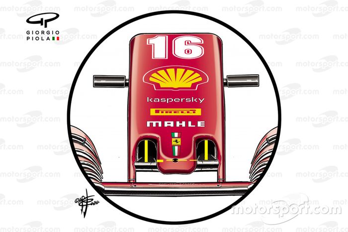 Detalles del orificio del morro del Ferrari SF1000