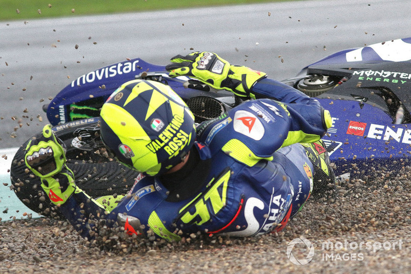 Valentino Rossi, Yamaha Factory Racing caída