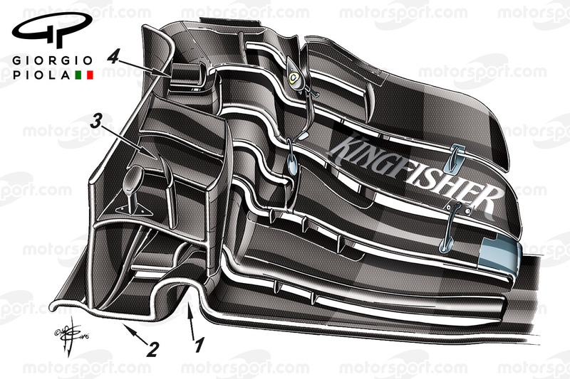 Force India VJM09, Frontflügel in Barcelona