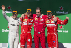 Podium: winner Sebastian Vettel, Ferrari, second place Valtteri Bottas, Mercedes AMG F1, third place