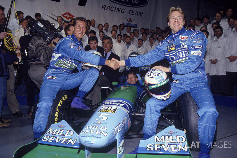 Michael Schumacher, Benetton; J.J. Lehto, Benetton