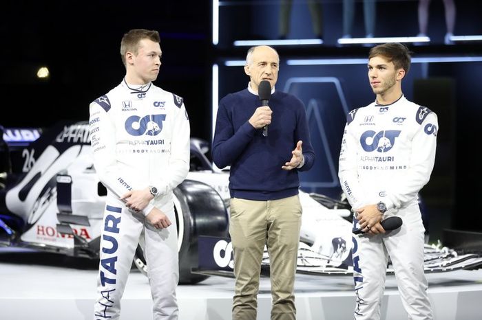 Daniil Kvyat, AlphaTauri, Franz Tost, Jefe de equipo de la Scuderia AlphaTauri, Pierre Gasly, AlphaTauri