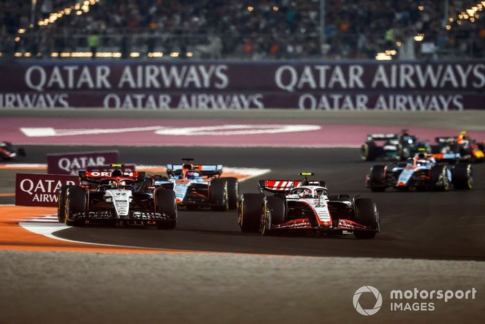 Nico Hulkenberg, Haas VF-23, Yuki Tsunoda, AlphaTauri AT04, Alex Albon, Williams FW45